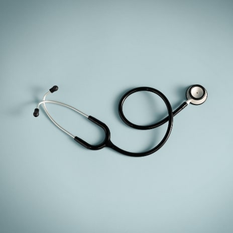 Stethoscope on a blue background